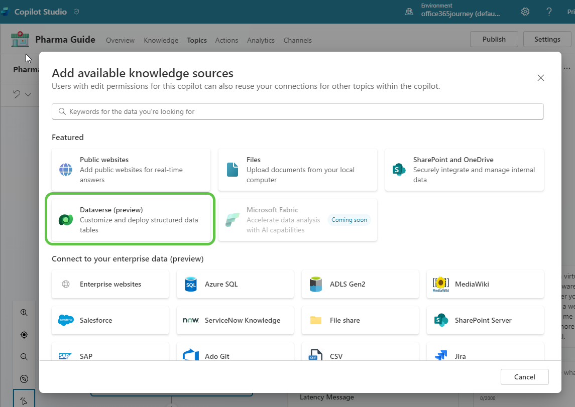 Select Dataverse